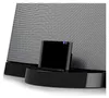 A close-up view of a black and gray speaker dock with a mesh front. Produktbild-Vorschau