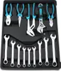 A top-down view of a tool organizer tray filled with various wrenches and pliers. Produktbild-Vorschau