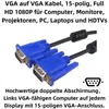 J12 VGA Kabel 1,5 m – 15-pol Stecker auf Stecker | Monitor- Produktbild-Vorschau 2