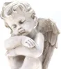 Engel Samuel sitzend H20cm steinweiß Polyresin Grabschmuck Produktbild-Vorschau 2