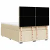vidaXL Boxspringbett mit Matratze Creme 140x200 cm Stoff Produktbild-Vorschau 6