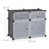 Relaxdays Regalsystem 4 Fächer, Standregal Kunststoff, Produktbild-Vorschau 4