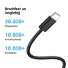 USB-C Ladekabel 1m Schwarz – Gesleevtes USB-C auf USB-C 20W Produktbild-Vorschau 4