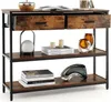 A console table with two drawers and two shelves, decorated with various items. Produktbild-Vorschau