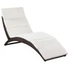 vidaXL Bain de soleil pliable avec support Poly rotin brun Voir les images du produit 1