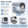 Kuweta dla kota, duża, 54 cm, zamknięta, szara, z łopatką, Podgląd zdjęcia produktu 2