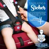 A child is shown in a car seat with a 5-point harness system, with text overlays highlighting its features. Náhled obrázku produktu