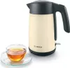 A cream-colored Bosch electric kettle and a glass cup of tea. Anteprima dell’immagine prodotto