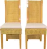 Rattanstuhl 2er-Set mit Sitzkissen Produktbild-Vorschau 1