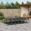vidaXL 13-tlg. Garten-Essgruppe mit Kissen Schwarz Poly Produktbild-Vorschau 2