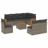 vidaXL 9-tlg. Garten-Sofagarnitur mit Kissen Grau Poly Produktbild-Vorschau 1