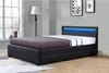 Łóżko LED z 4 szufladami "Nico" - 140 x 190 cm - Czarny Podgląd zdjęcia produktu 2