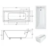 Badewanne MODERN BLACK&WHITE 140x70 mit Füßen, Siphon und Produktbild-Vorschau 3