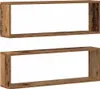 vidaXL Wandregale 2 stk. Altholz 80 x 15 x 26 cm Produktbild-Vorschau 6