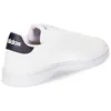 A side view of a white Adidas sneaker with navy accents. Produktbild-Vorschau