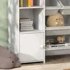 A close-up view of a white children's storage unit with books, toys, and storage bins. Náhled obrázku produktu
