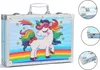 A close-up of a children's art case with a unicorn design. Podgląd zdjęcia produktu