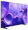 A side view of a large, flat-screen television with a colorful abstract image displayed on its screen. Voir les images du produit