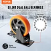 Kółka meblowe VEVOR zestaw 4 kółek skrętnych PVC φ127 mm Podgląd zdjęcia produktu 2