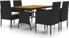 vidaXL 5-tlg. Garten-Essgruppe Poly Rattan Schwarz Produktbild-Vorschau 1