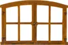 A rustic, rusty metal window frame with multiple panes, presented against a white background. Produktbild-Vorschau