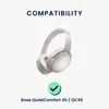 A pair of white headphones is shown on a light gray and white background, with text indicating compatibility. Produktbild-Vorschau