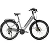 A studio shot of a silver electric bicycle against a white background. Produktbild-Vorschau