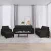 vidaXL 4-tlg. Sofagarnitur mit Kissen Schwarz Kunstleder Produktbild-Vorschau 2