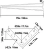 Diagrams showing the dimensions of hairpin table legs. Produktbild-Vorschau