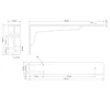 Technical drawing of a reinforced wall bracket with dimensions and hole placements. Produktbild-Vorschau