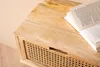 FineBuy Nachtkonsole Mango Massivholz Rattan Schublade – Produktbild-Vorschau 4