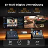 A marketing image showcasing multiple displays and input options for a computer system. Produktbild-Vorschau