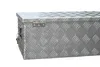 A close-up, studio shot of a silver aluminum tool box with a diamond plate texture. Náhled obrázku produktu