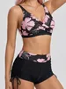 Damen Bikini mit Shorts XL - Cup D - Tankini Set - Schwarz Produktbild-Vorschau 3