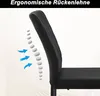 A close-up side view of a black chair's backrest, with graphic elements indicating ergonomic support. Produktbild-Vorschau