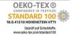 OEKO-TEX STANDARD 100 certification logo and text. Anteprima dell’immagine prodotto