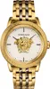A close-up studio shot of a gold Versace watch with a white face. Produktbild-Vorschau