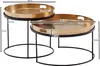 WOHNLING Couchtisch 2er Set Gold / Schwarz Metall Produktbild-Vorschau 3