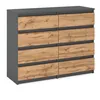 A modern, gray dresser with eight wood-effect drawers. Produktbild-Vorschau