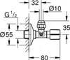 Grohe Rubinetto ad angolo 22037 1/2x3/8" Rosetta Maniglia Anteprima dell’immagine prodotto 3