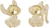 The backs of two gold-colored stud earrings shaped like Disney characters. Náhľad obrázku produktu