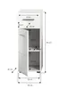 A diagram showing the dimensions of a white cabinet. Produktbild-Vorschau