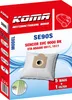 The image shows the packaging for KOMA SE90S antibacterial vacuum cleaner bags. Náhled obrázku produktu