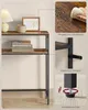 A split image showing a console table on the left and close-ups of its features on the right. Produktbild-Vorschau