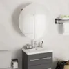koupelnová skříňka vidaXL s kulatým zrcadlem a LED Dubový Náhled obrázku produktu 2