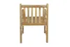 A wooden garden chair with armrests, shown from the back on a white background. Produktbild-Vorschau