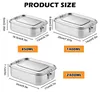 Edelstahl Lunchbox Set von 3, Auslaufsichere Bento Boxen Produktbild-Vorschau 2