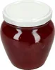 A jar of red jam with a white lid, isolated on a white background. Produktbild-Vorschau
