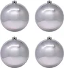 24x Weihnachtskugeln Christbaumkugeln aus Kunststoff silber Produktbild-Vorschau 2