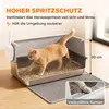 PawHut Katzentoilette XL Edelstahl mit Deckel, hohe Produktbild-Vorschau 6